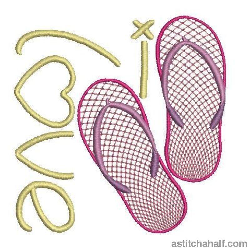 I Love Flip Flops - aStitch aHalf
