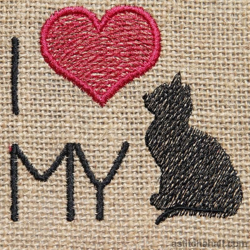 I Love my Cat - aStitch aHalf