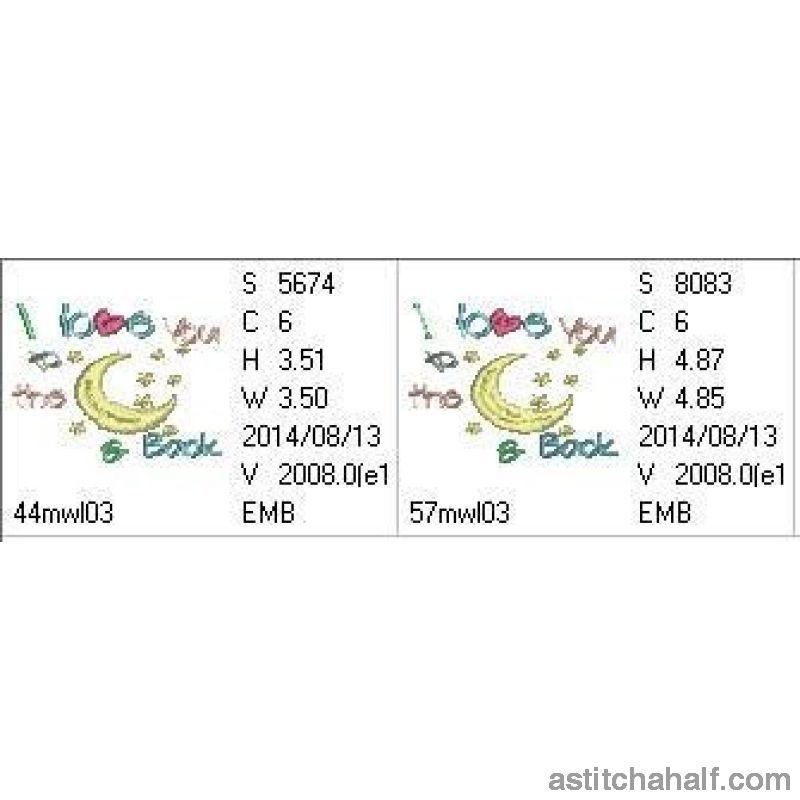 I love you to the moon and back - aStitch aHalf