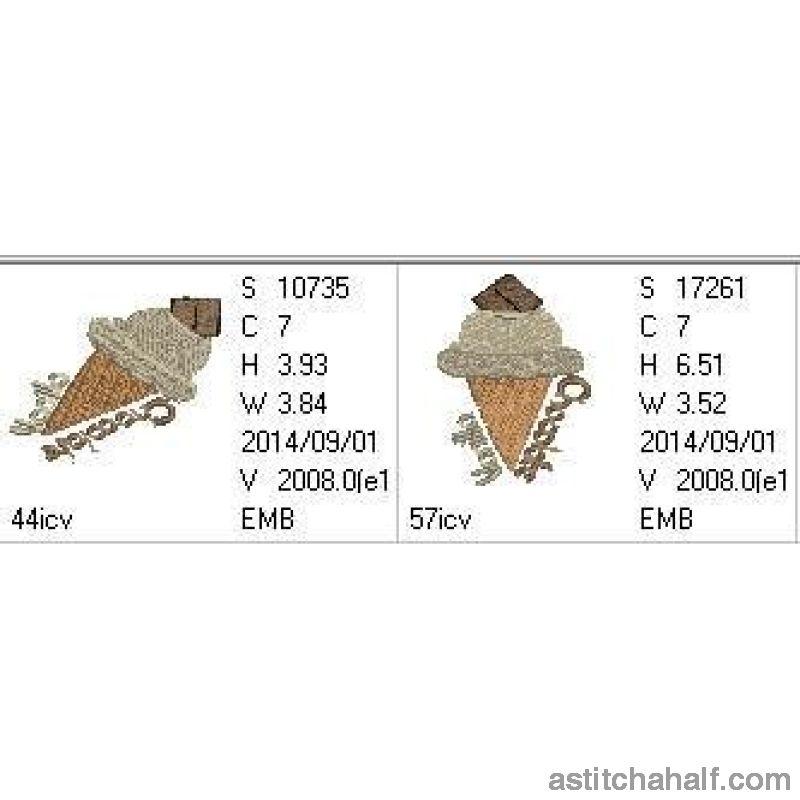 Ice Cream Vanilla and Chocolate - aStitch aHalf