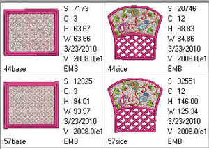 FSL Paisley Petal Baskets - a-stitch-a-half