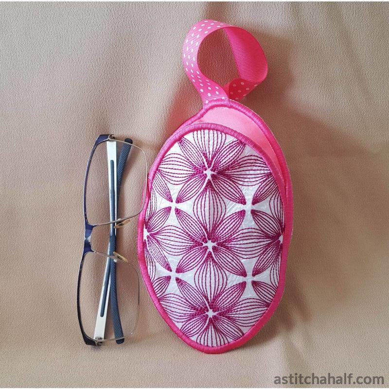 ITH Abstract Orchid Eyeglass Case - a-stitch-a-half