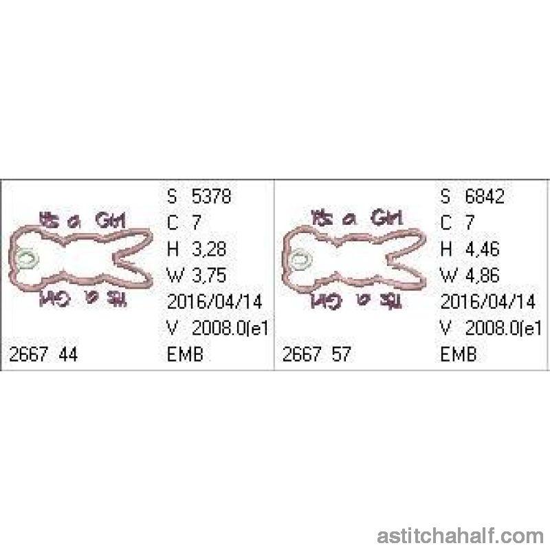 Its a Girl Bunny - aStitch aHalf