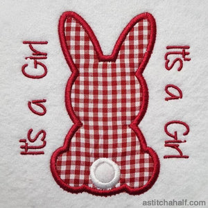 Its a Girl Bunny - aStitch aHalf
