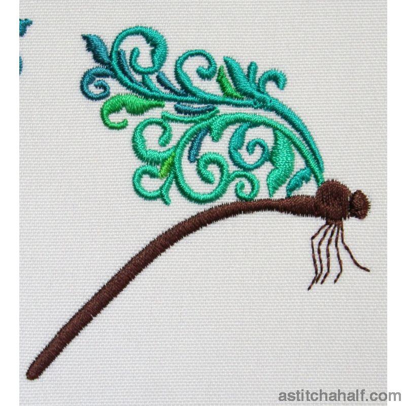 Jade Dragonfly - aStitch aHalf