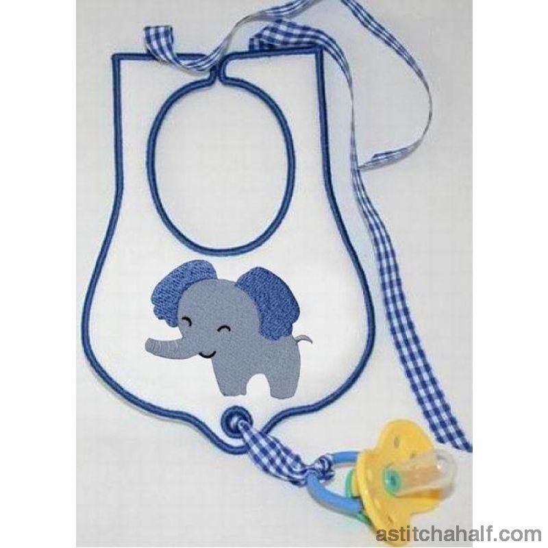 Jolly Jungle Elephant and Bib - aStitch aHalf