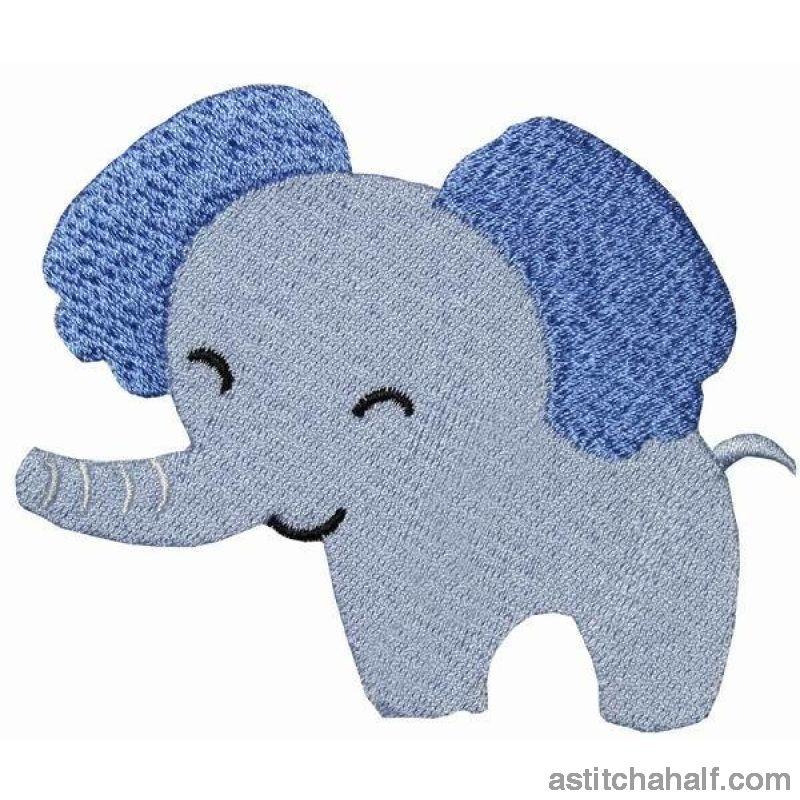 Jolly Jungle Elephant and Bib - aStitch aHalf
