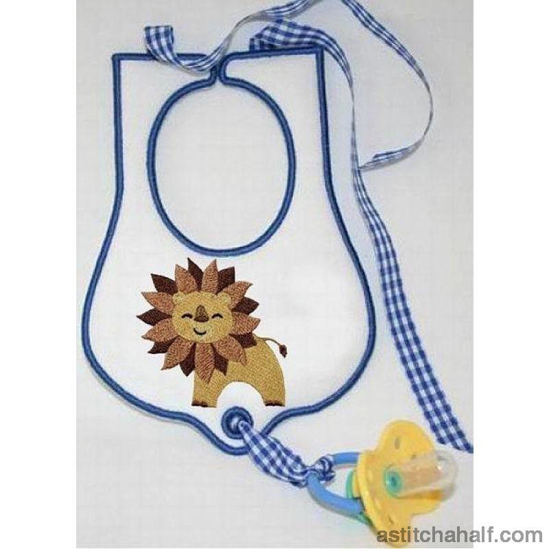 Jolly Jungle Lion and Bib - aStitch aHalf