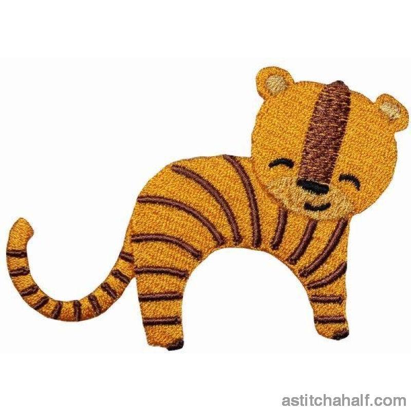 Jolly Jungle Tiger and Bib - aStitch aHalf