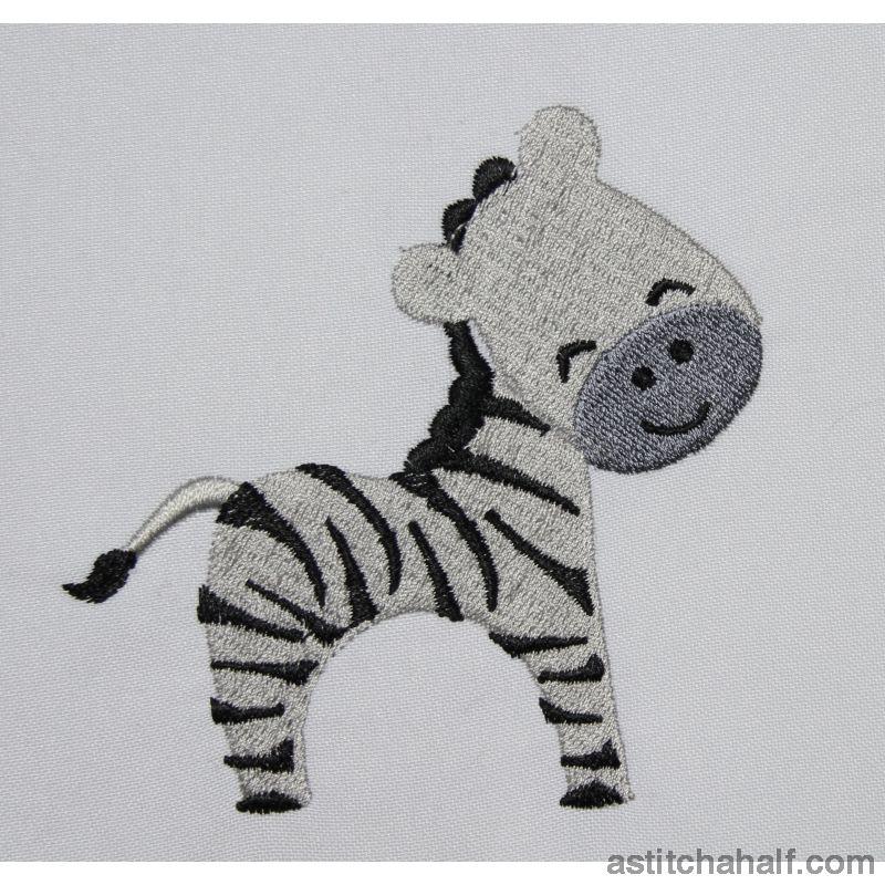 Jolly Jungle Zebra and Bib - aStitch aHalf