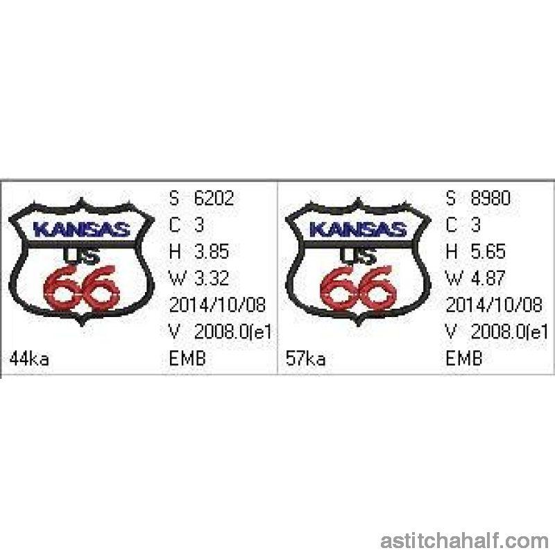 Kansas Route 66 - aStitch aHalf