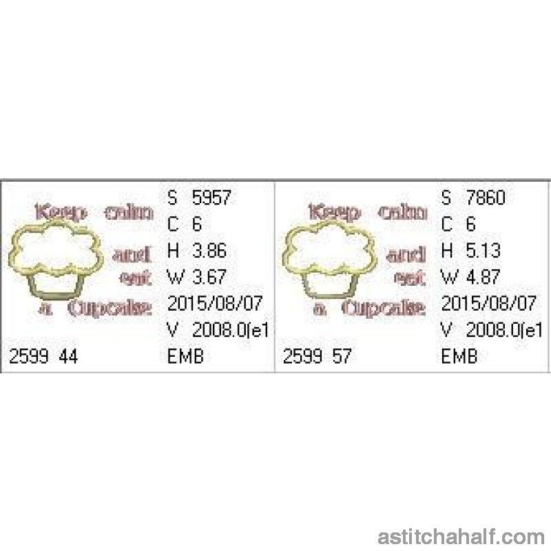 Keep Calm and Eat a Cupcake - aStitch aHalf