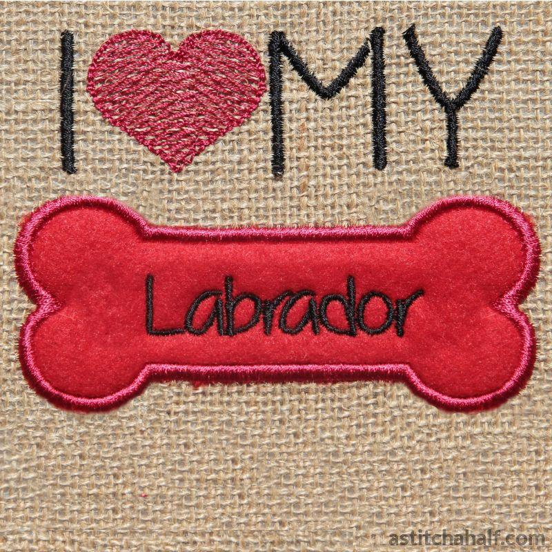 Labrador Dog Silhouette - aStitch aHalf