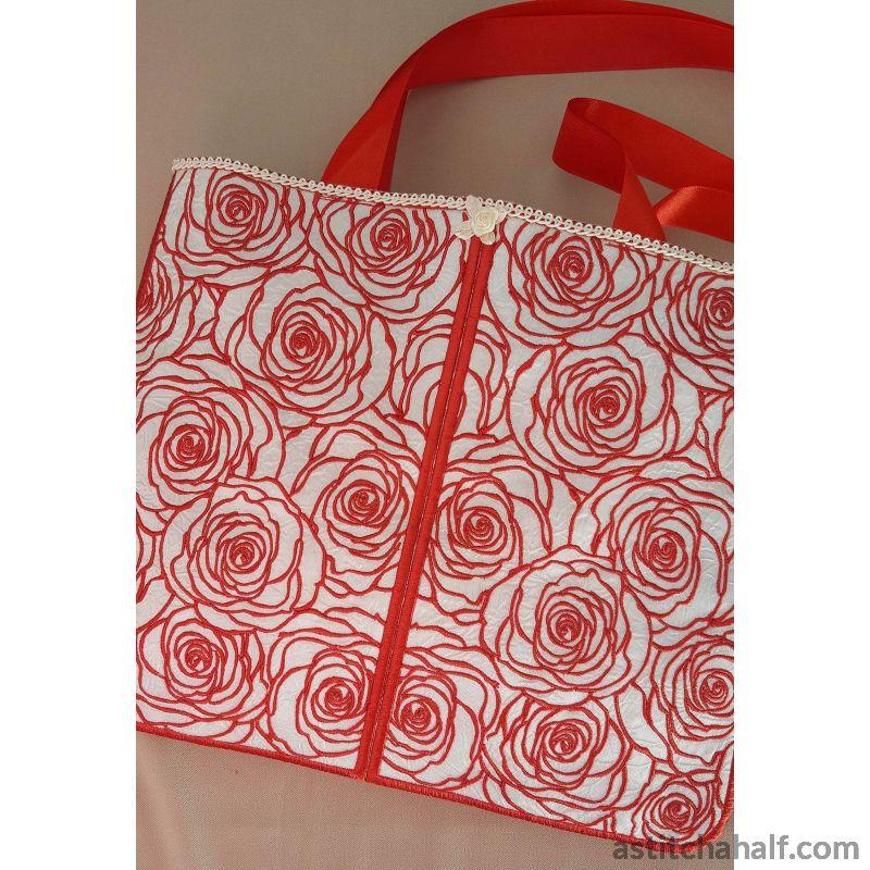 Lady in Roses Skinny Tote - aStitch aHalf