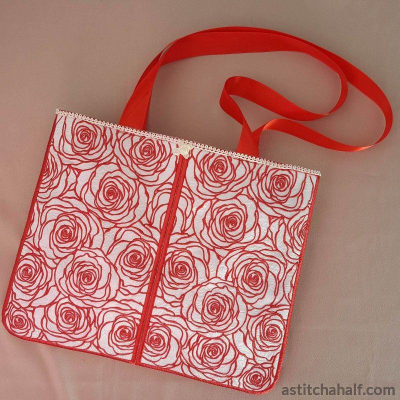 Lady in Roses Skinny Tote - aStitch aHalf