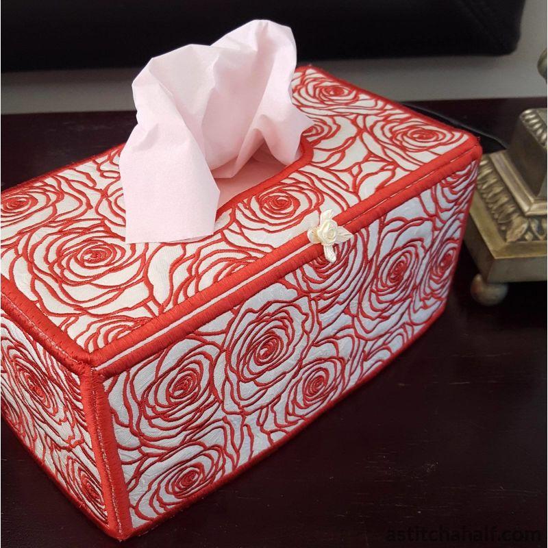 Lady in Roses Tissue Box Cover - aStitch aHalf
