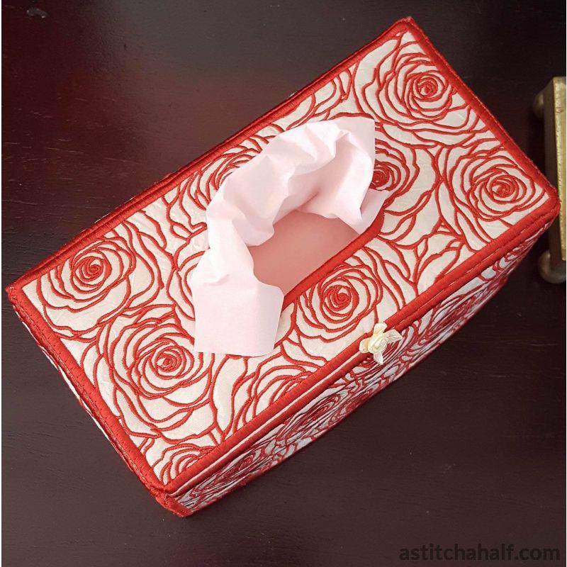 Lady in Roses Tissue Box Cover - aStitch aHalf