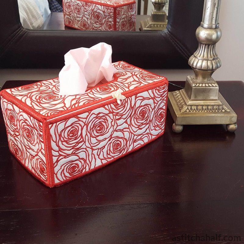Lady in Roses Tissue Box Cover - aStitch aHalf