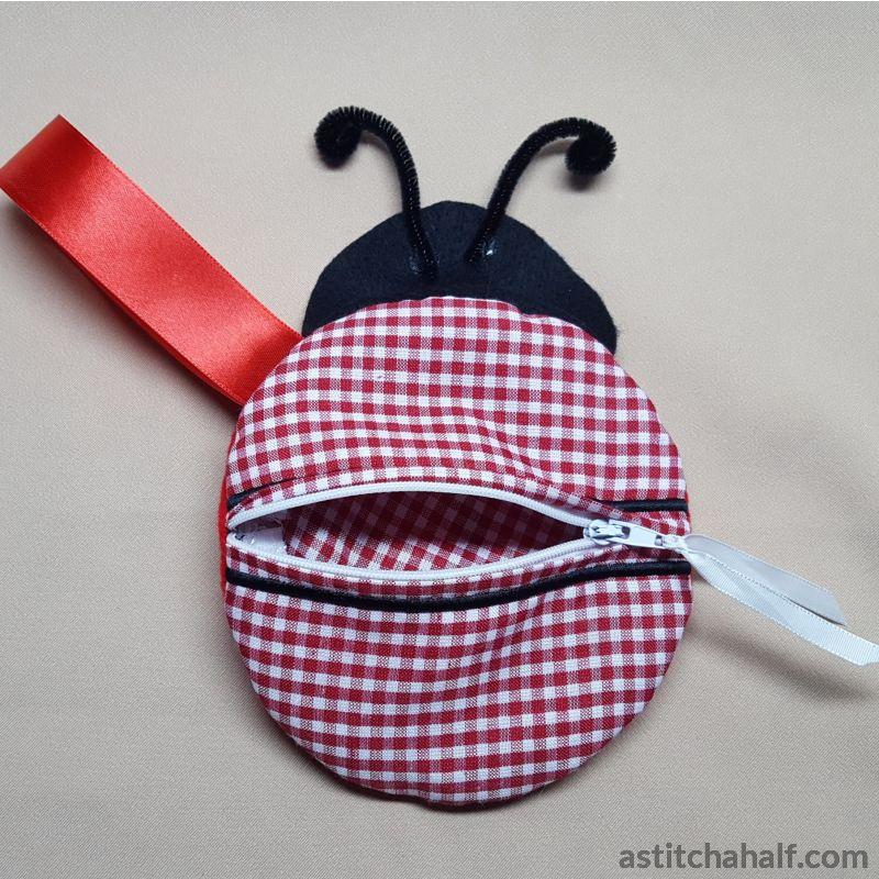 Ladybug Bag with ITH Zipper