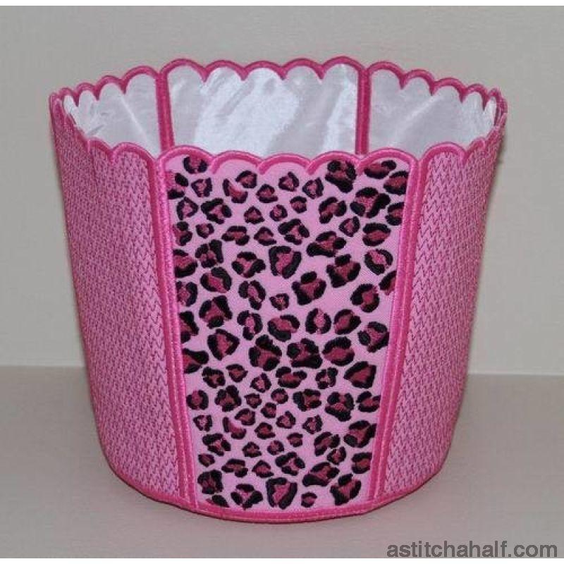 Leopard Chic Bucket Bin - aStitch aHalf