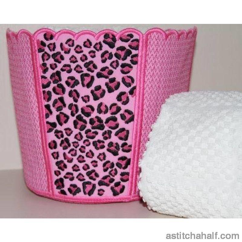 Leopard Chic Bucket Bin - aStitch aHalf