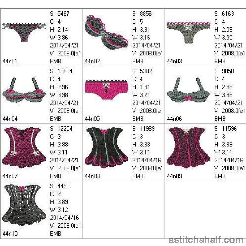Lingerie and Lace Combo - aStitch aHalf