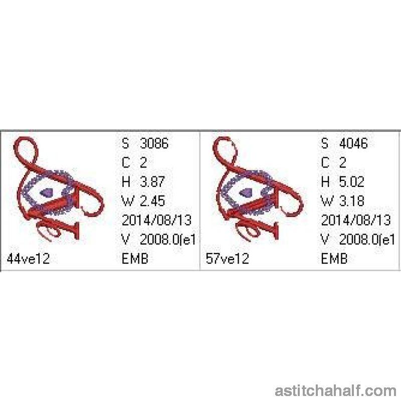 Love with satin heart - aStitch aHalf
