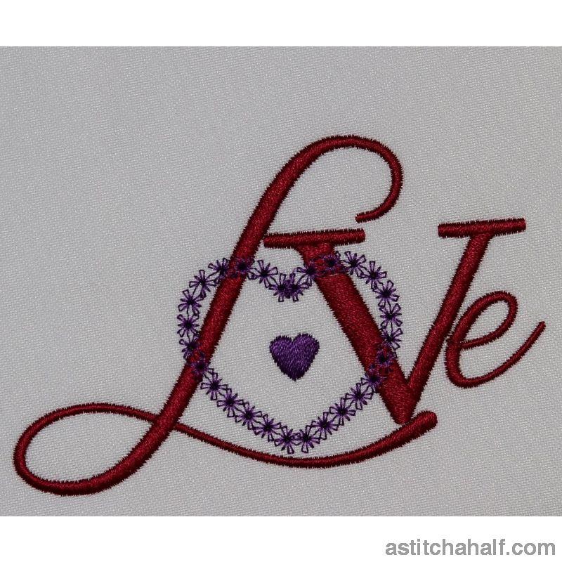 Love with satin heart - aStitch aHalf