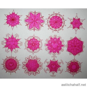 Lovely Snowflakes with Mylar Combo - aStitch aHalf