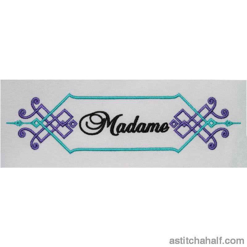 Madame Monogram - aStitch aHalf
