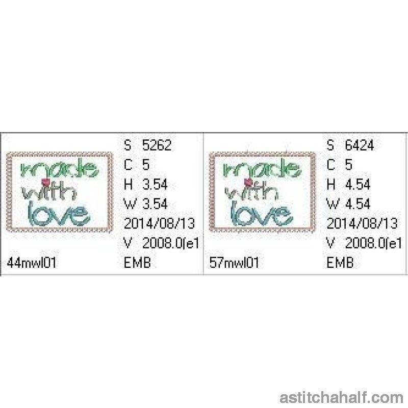 Made with love block - aStitch aHalf