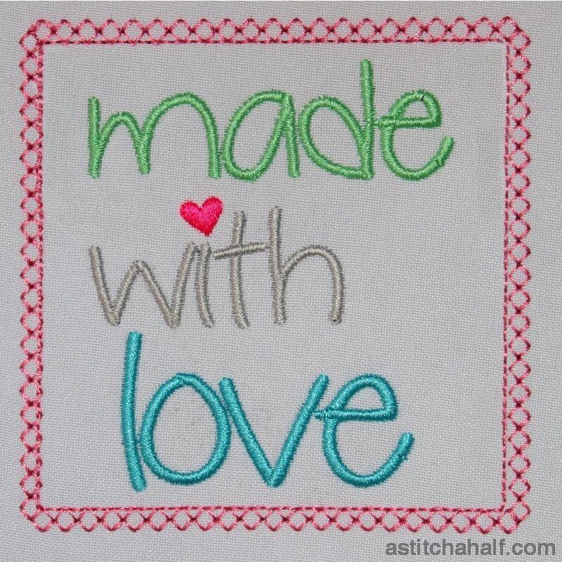 Made with love block - aStitch aHalf