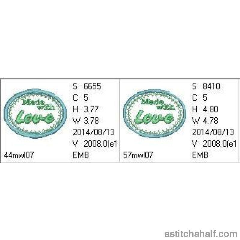 Made with love round - aStitch aHalf