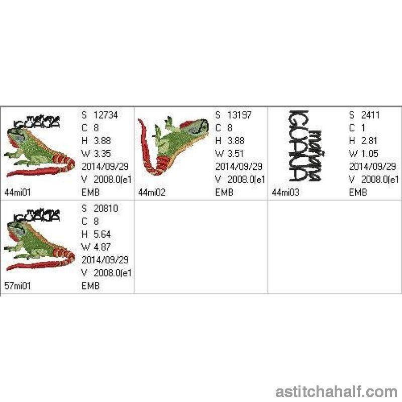 Mañana Iguana - aStitch aHalf