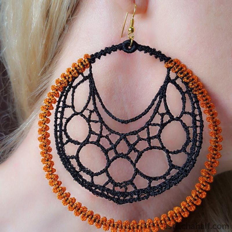 Marvelous Web Freestanding Lace Earrings - aStitch aHalf