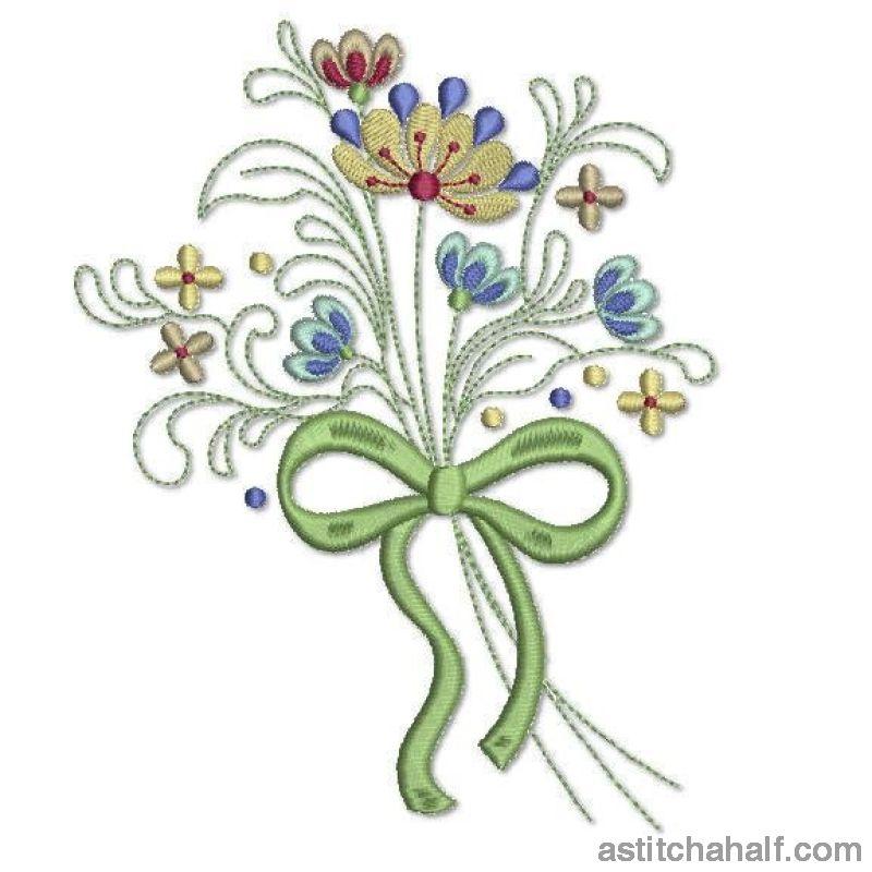 Meadow Bow Bouquet - aStitch aHalf