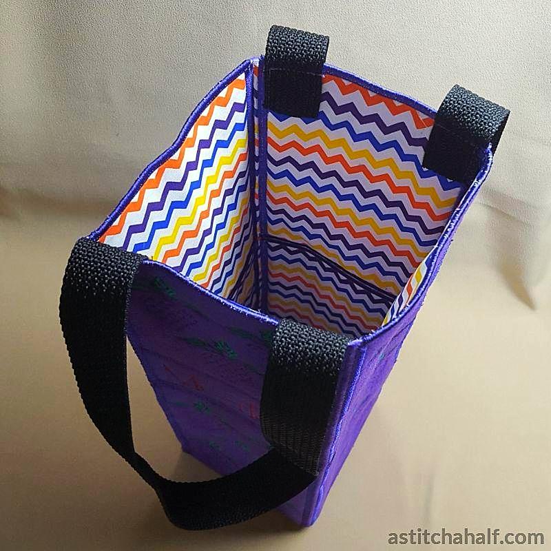 Merlot Wine Bottle Tote - aStitch aHalf