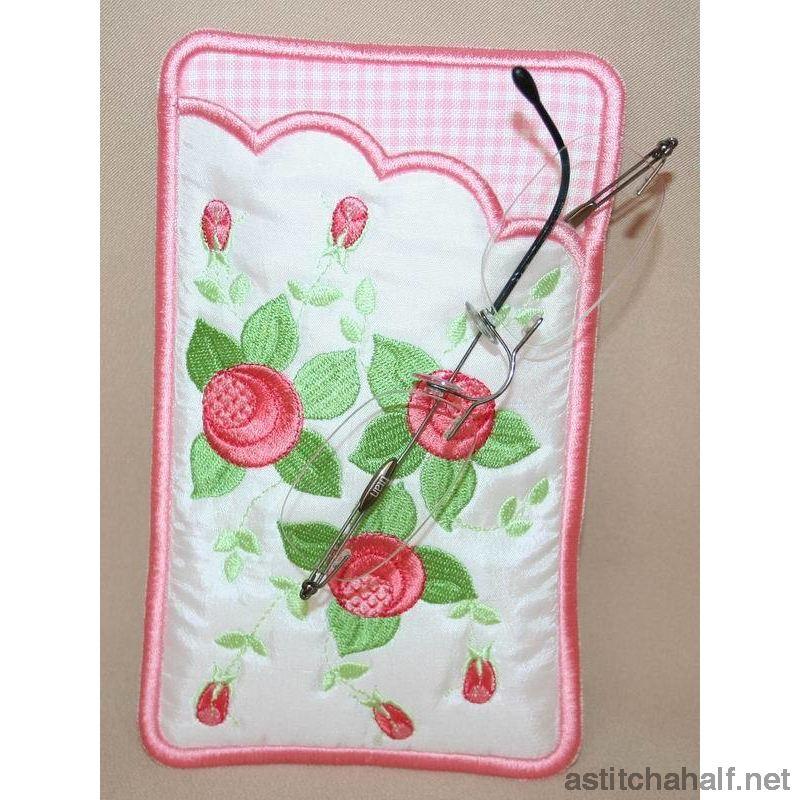Mini Roses Eyeglass Case - a-stitch-a-half