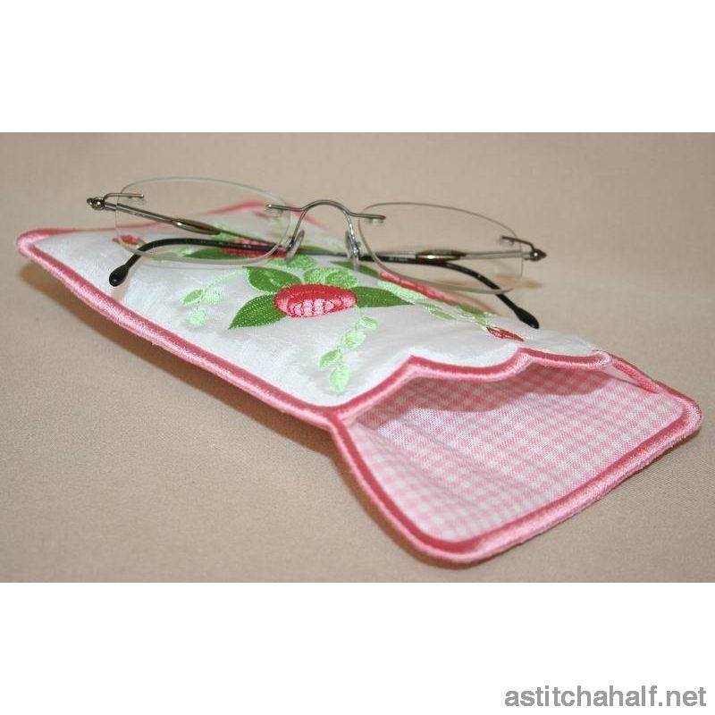 Mini Roses Eyeglass Case - a-stitch-a-half