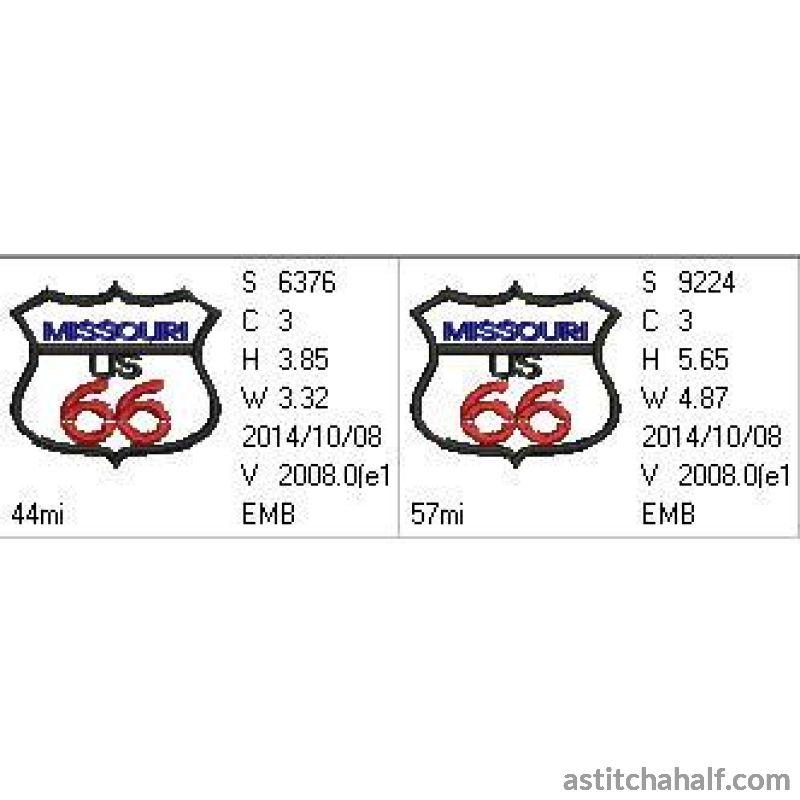 Missouri Route 66 - aStitch aHalf