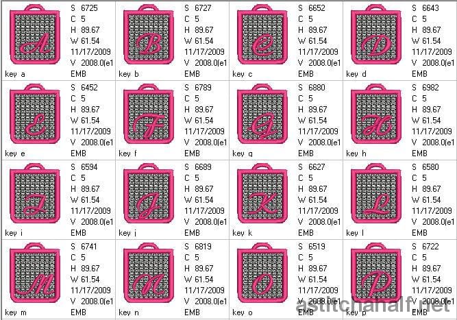 Monogram Key Tags - a-stitch-a-half