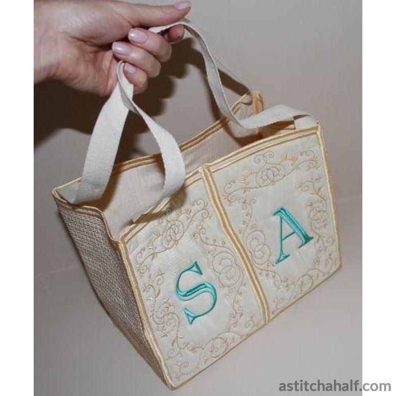 Monogram Tote Bag - aStitch aHalf