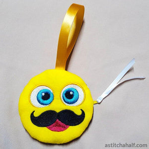 Mr Emoji Bag with in-the-hoop Zipper - aStitch aHalf