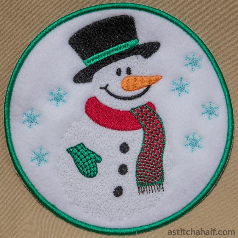 Mr Snowman Mug Rug - aStitch aHalf