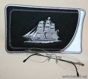 Ol' Sailship Eyeglass Case - a-stitch-a-half