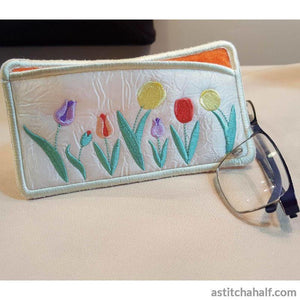 Oodles of Tulips Eyeglass Case - aStitch aHalf