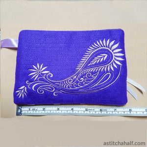 Paisley Bag with in-the-hoop Zipper - aStitch aHalf