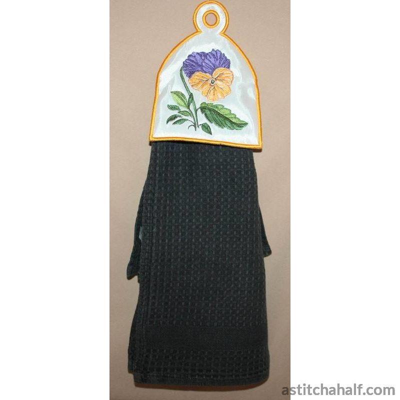 Pansy Towel Topper - a-stitch-a-half