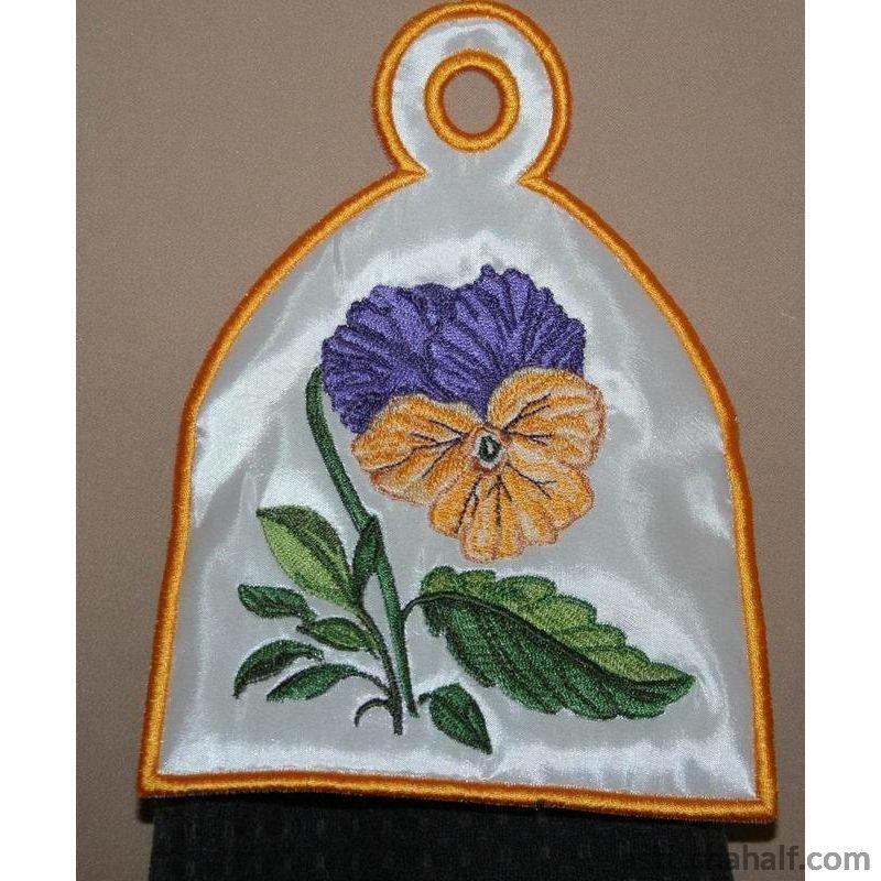 Pansy Towel Topper - a-stitch-a-half