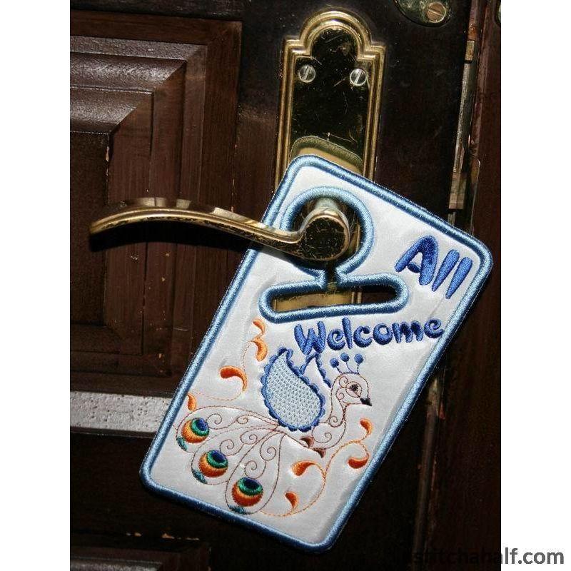 Peacock Door Hanger - a-stitch-a-half